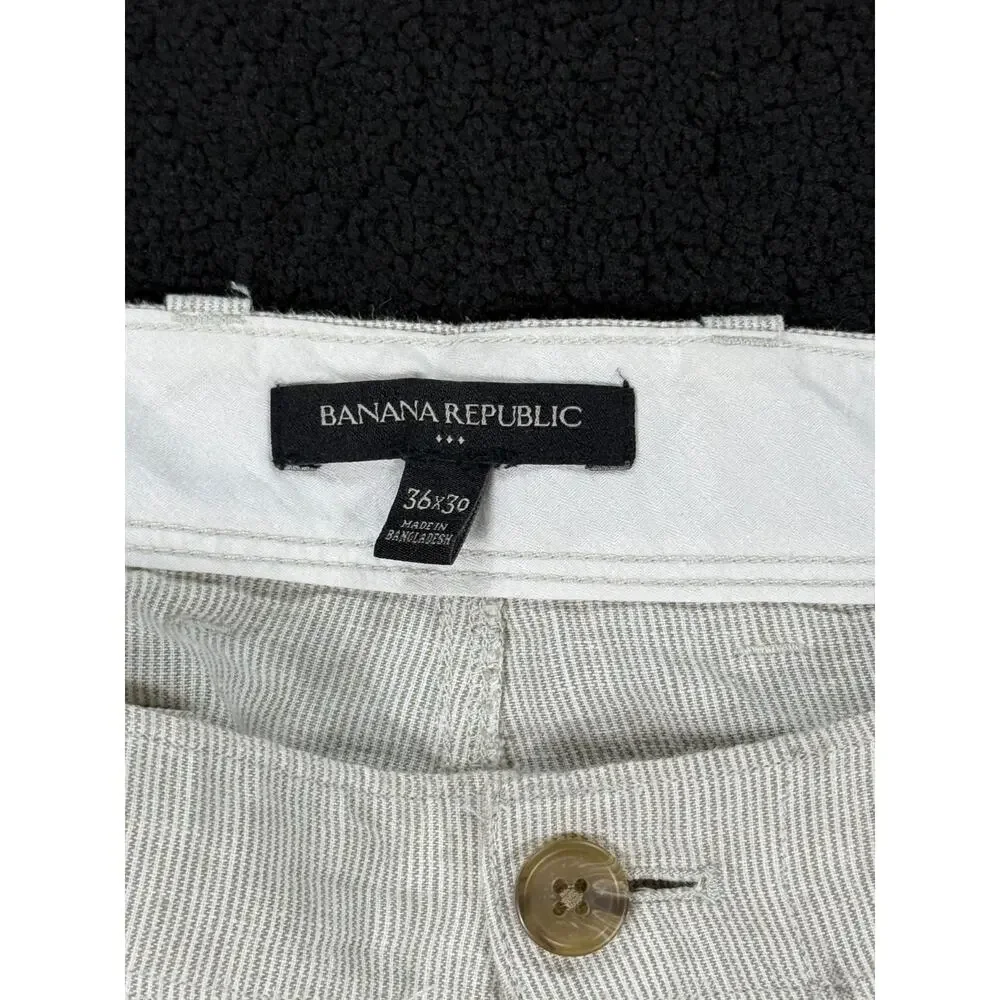 Banana Republic Pants Mens 36x30 Grayish Tan Linen Blend Casual Beach